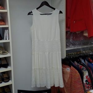Kasper White/Cream Eyelet Dress